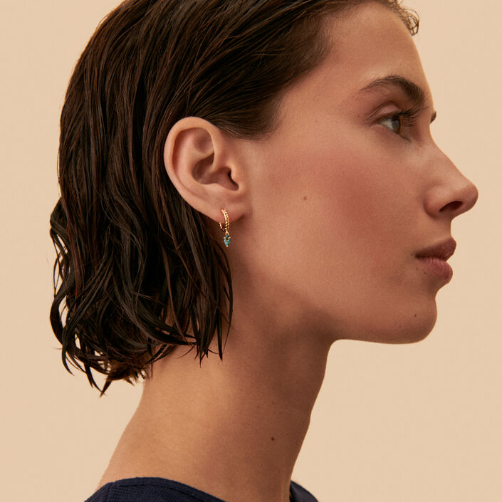 Hoop piercing MAMBA - Turquoise / Gold - All jewellery  | Agatha