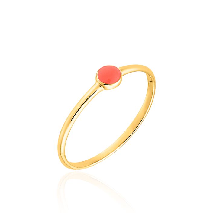 Thin ring CONFETT - Coral / Gold - All jewellery  | Agatha