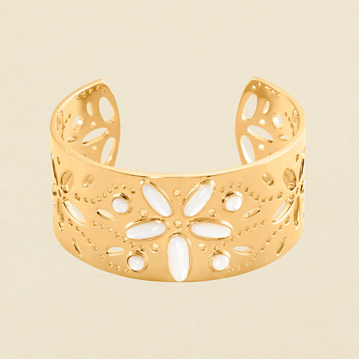 Cuff CARAIBES - Nacre / Gold - All bracelets  | Agatha