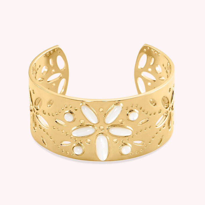 Cuff CARAIBES - Nacre / Gold - All bracelets  | Agatha