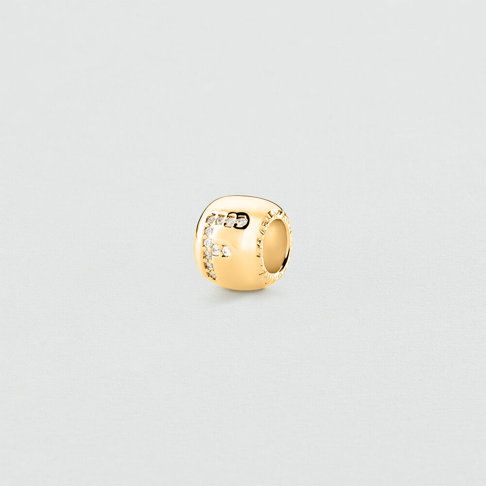 Pendant LUCKY LETTER F - Crystal / Golden - Jewellery  | Agatha