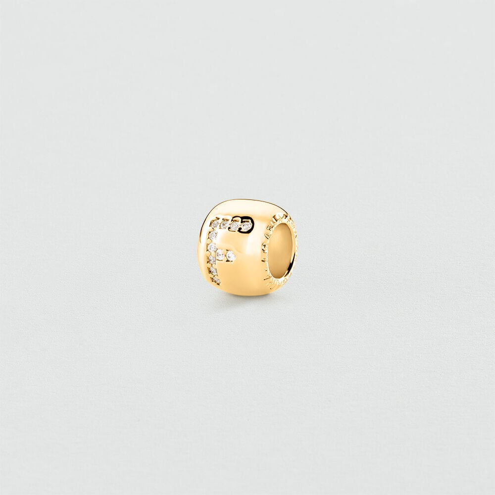 Pendant LUCKY LETTER F - Crystal / Golden - Jewellery  | Agatha