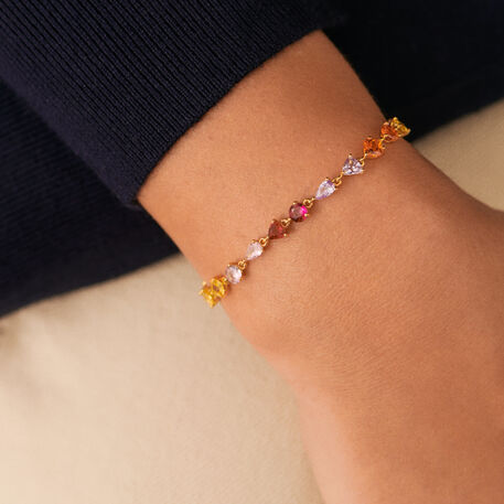 Link bracelet VAGUE - Multicolor / Gold - Bracelets  | Agatha