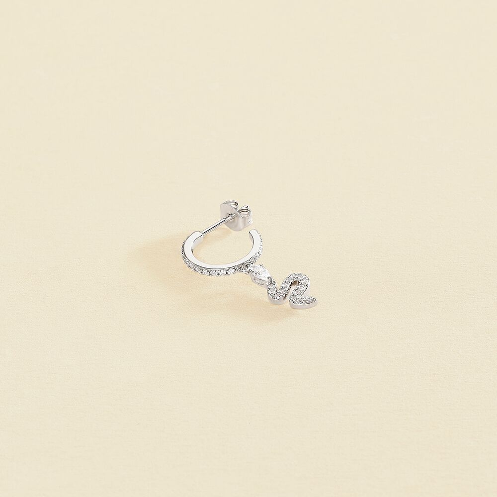 Hoop piercing SNAKY - Crystal / Silver - All jewellery  | Agatha