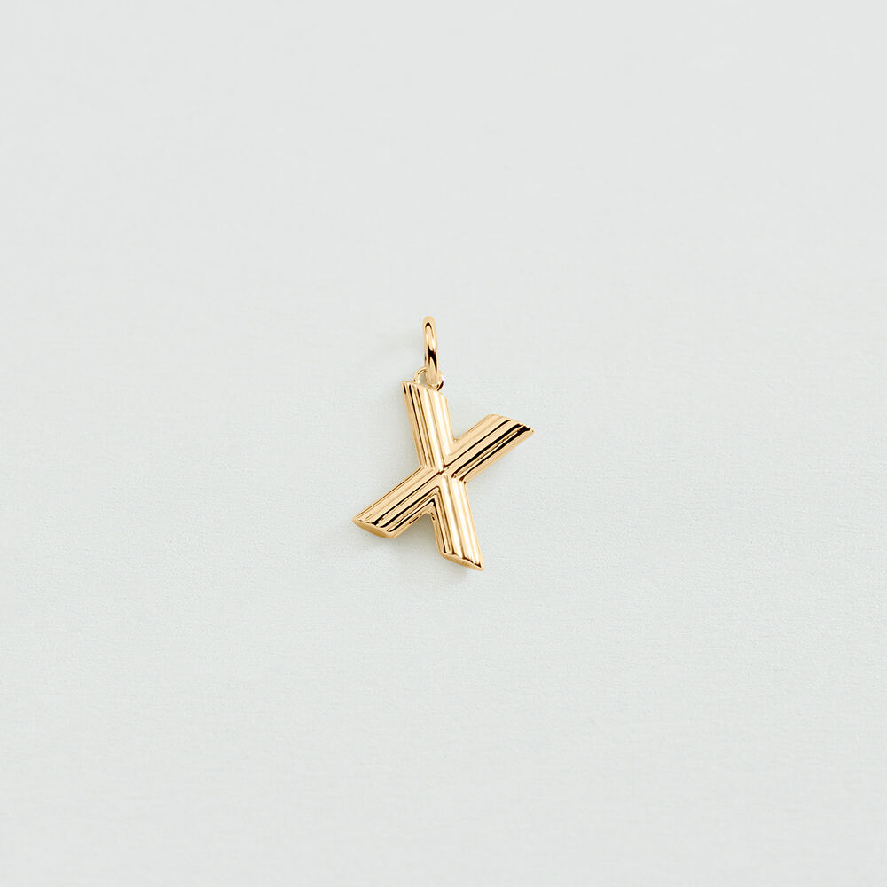 Pendant LETTER X - Golden - Jewellery  | Agatha