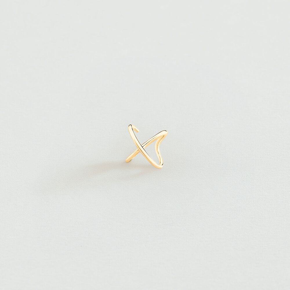 Ear cuff CRUZADO - Golden - Ear cuff  | Agatha