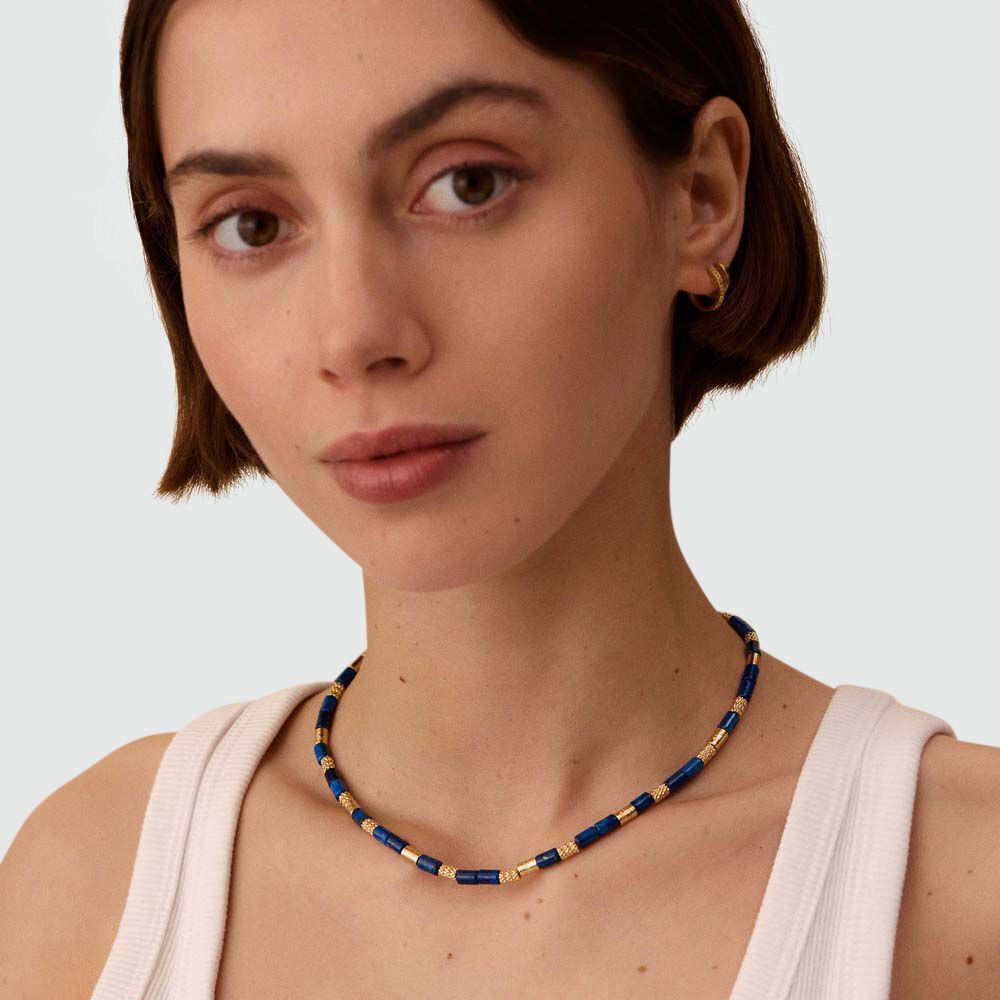 Choker necklace PETRA - Lapis / Gold - Choker necklace  | Agatha