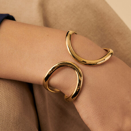 Cuff LINES - Golden - All bracelets  | Agatha