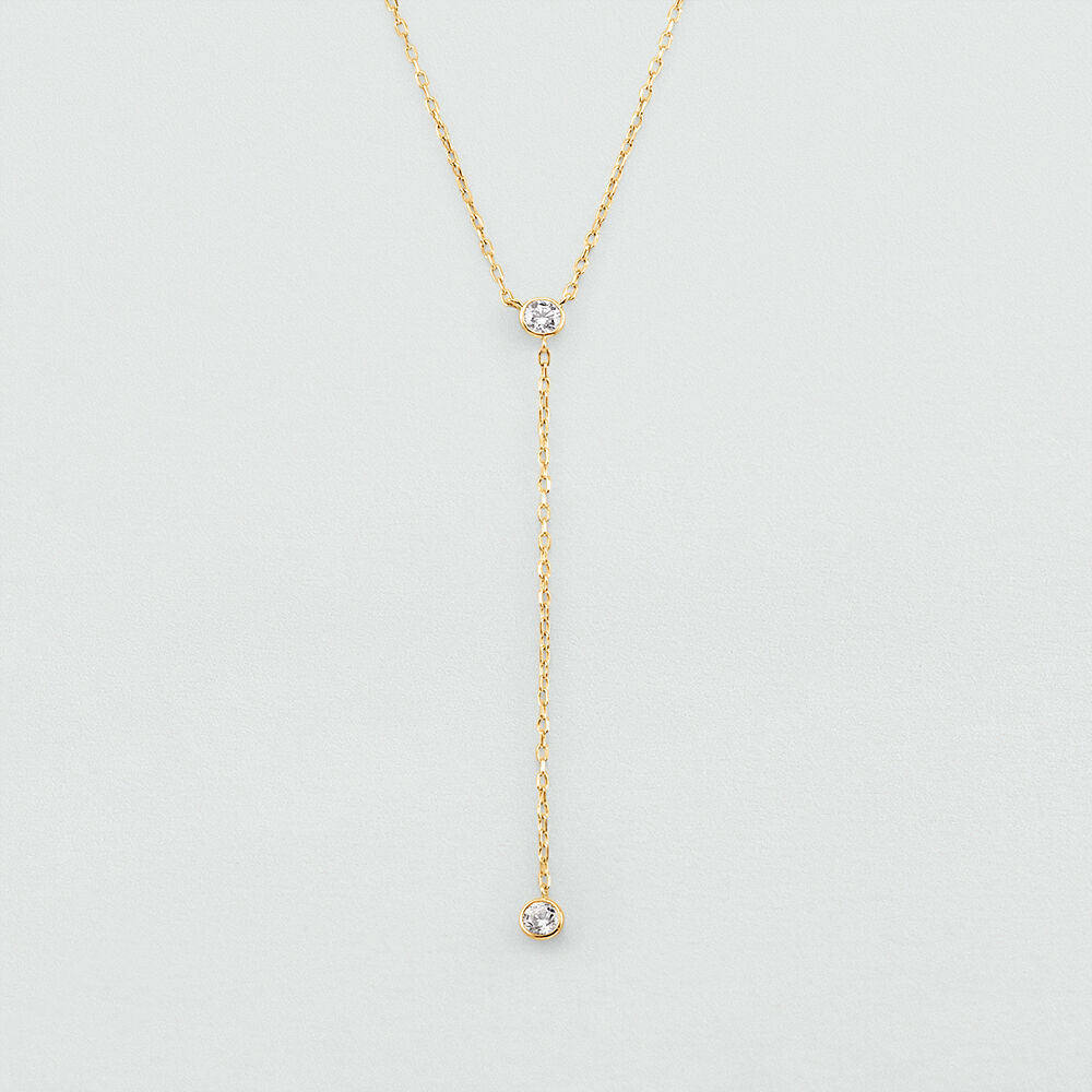 Choker necklace BRILLANT - Crystal / Golden - Genuine silver  | Agatha