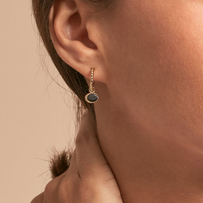 Hoops ATMA - Onyx/ green - All jewellery  | Agatha