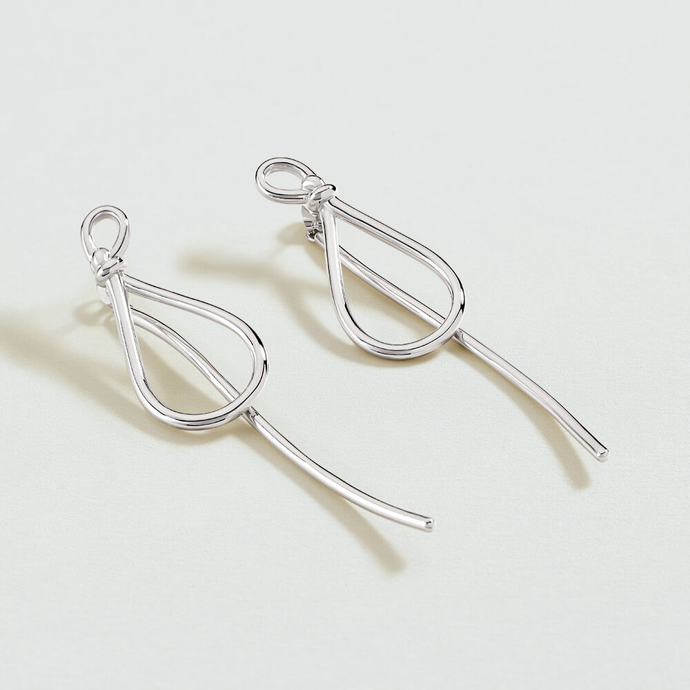 Long earrings MAUDE - Silver - Earrings  | Agatha