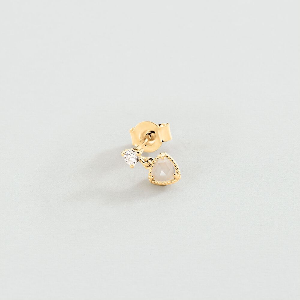 Piercing stud PRECIEUX - White / Gold - Jewellery  | Agatha