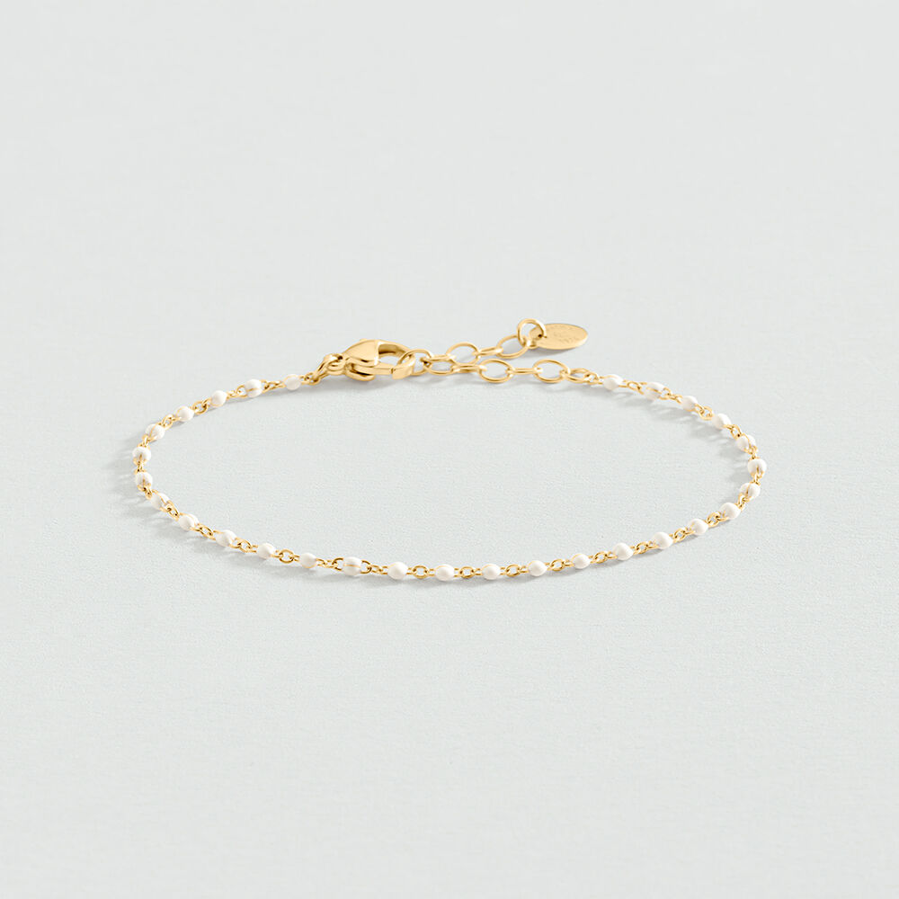 Link bracelet SMARTY - White / Gold - Bracelets  | Agatha