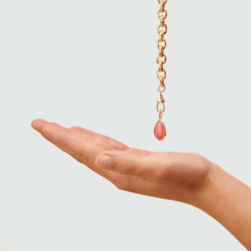 Pendant NATURAL STONE - Rhodonite / gold - Jewellery  | Agatha