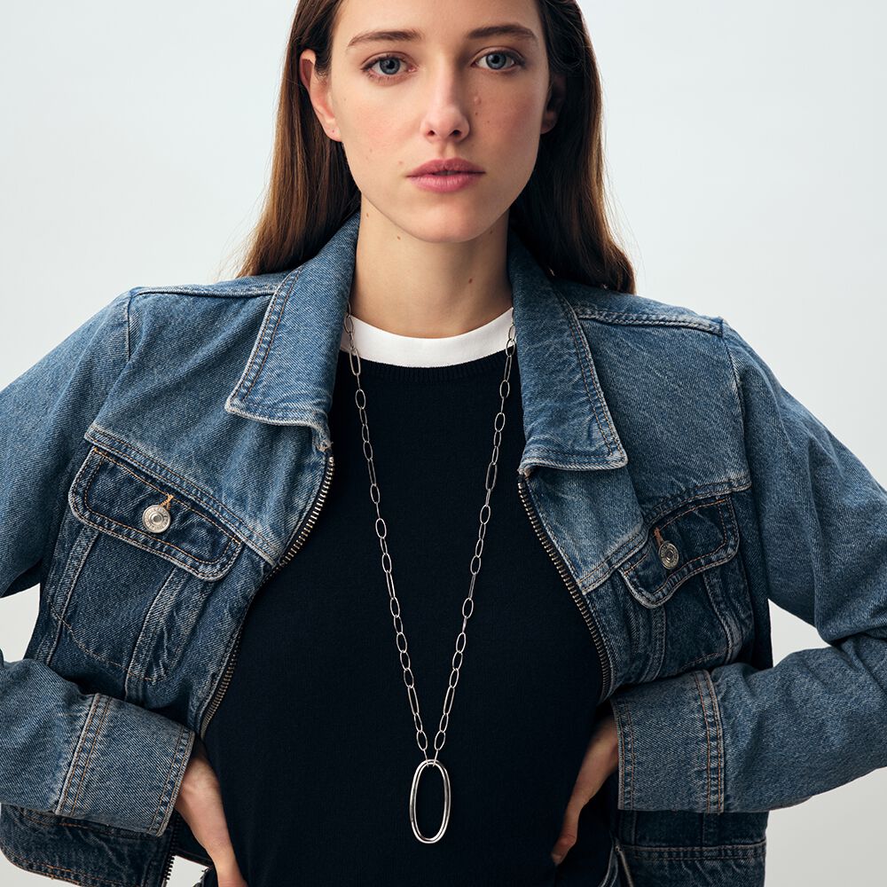 Long necklace CHAIN - Silver - Jewellery  | Agatha