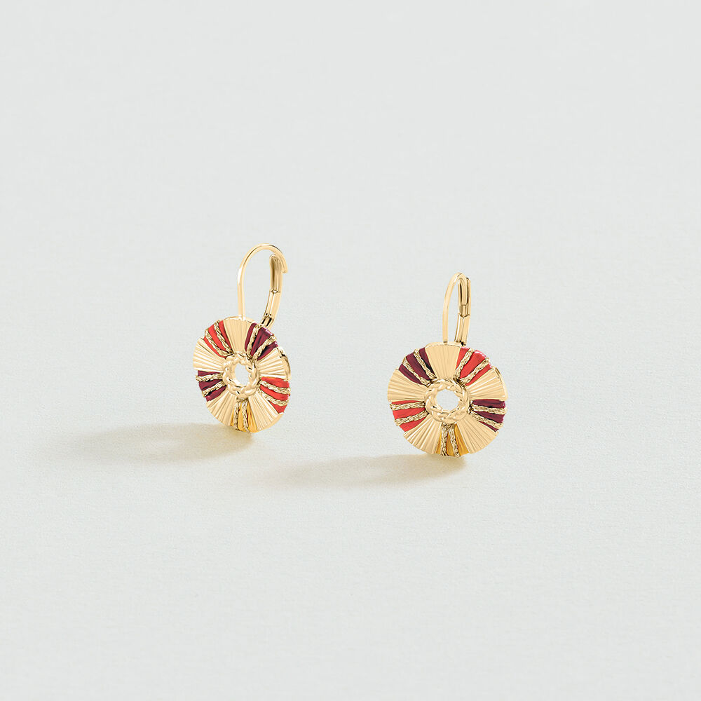 Long earrings RAFIA - Red / Gold - Earrings  | Agatha