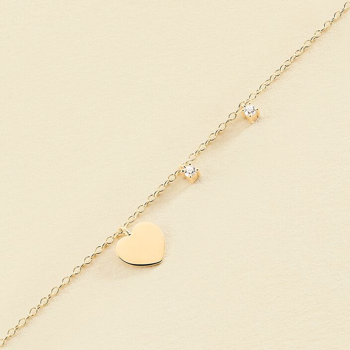Link bracelet CORAZON - Crystal / Golden - All bracelets  | Agatha