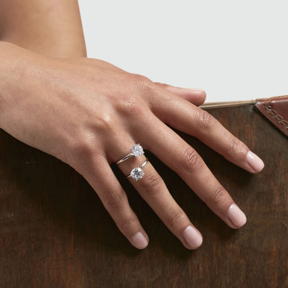 Thin ring DIAMS - Crystal / Silver - Outlet  | Agatha