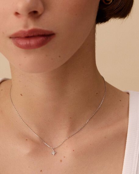 Mid-length necklace OURSE - Crystal / Silver - All jewellery  | Agatha
