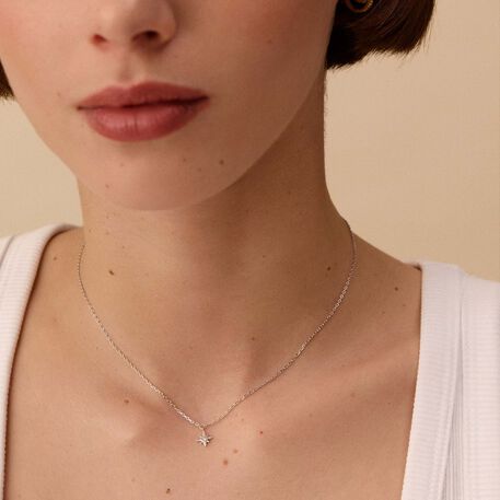 Mid-length necklace OURSE - Crystal / Silver - All jewellery  | Agatha