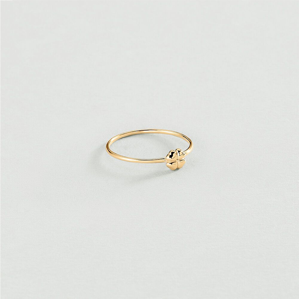 Thin ring FELICITE - Golden - Genuine silver  | Agatha
