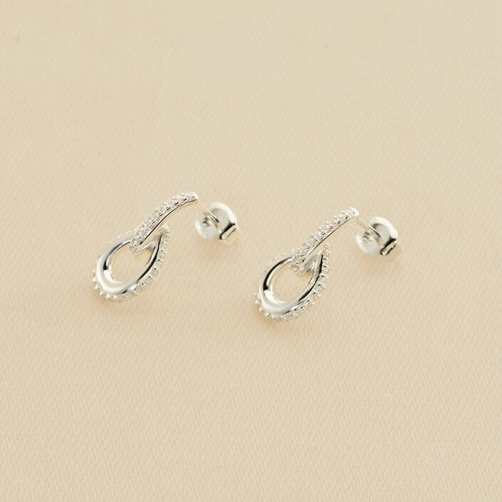 Long earrings GEMINI - Crystal / Silver - All jewellery  | Agatha