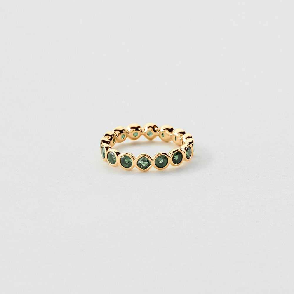 Thin ring RIN1SGERMAIN - Green / Golden - Jewellery  | Agatha
