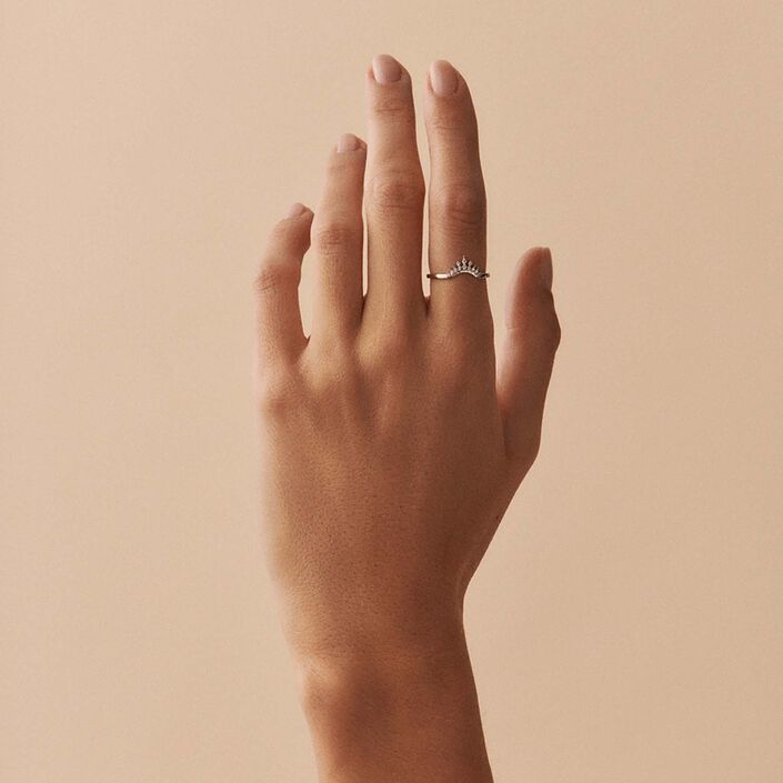 Thin ring LUCKY EYE - Crystal / Silver - All jewellery  | Agatha