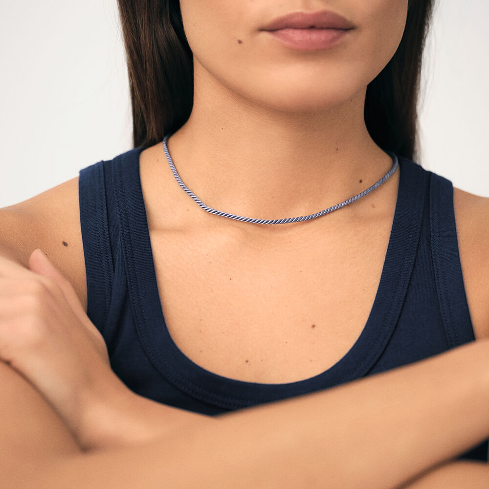Choker necklace CORD - Blue - Choker necklace  | Agatha