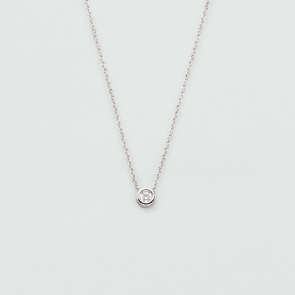 Choker necklace BRILLANT - Crystal / Silver - Genuine silver  | Agatha