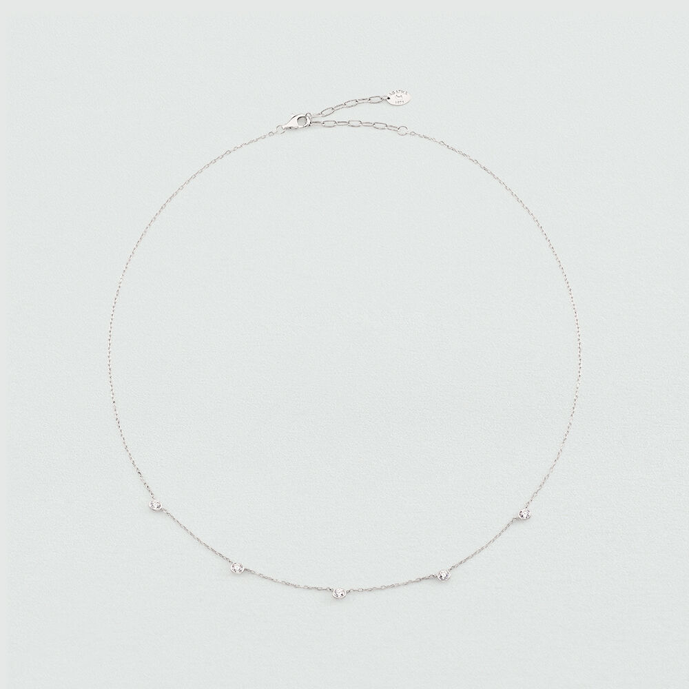 Choker necklace BRILLANT - Crystal / Silver - Genuine silver  | Agatha