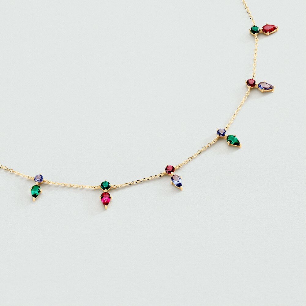 Choker necklace ASTRE - Multicolor / Gold - Choker necklace  | Agatha