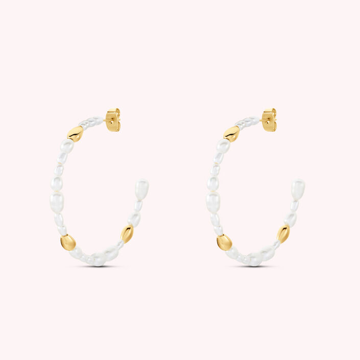 Hoops IDYLLE - Pearl / Gold - All earings  | Agatha