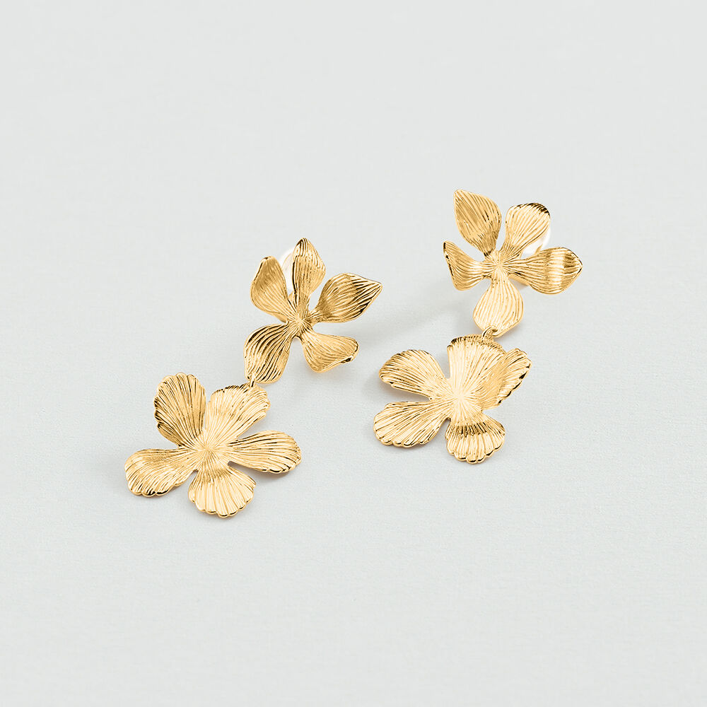 Long earrings BLOOM - Golden - Earrings  | Agatha