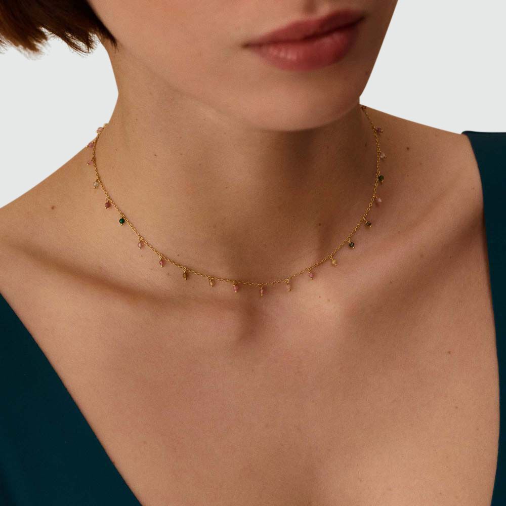 Choker necklace DANGLE - Green - Choker necklace  | Agatha