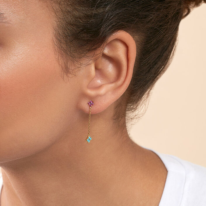 Long earrings BELOVED - Multicolor / Gold - All jewellery  | Agatha