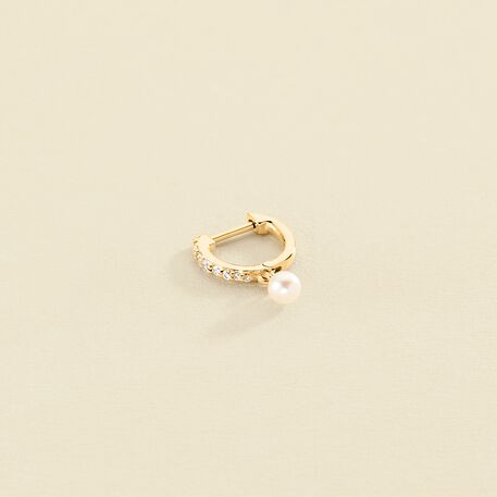 Hoop piercing PRECIEUX - Pearl / Gold - All jewellery  | Agatha