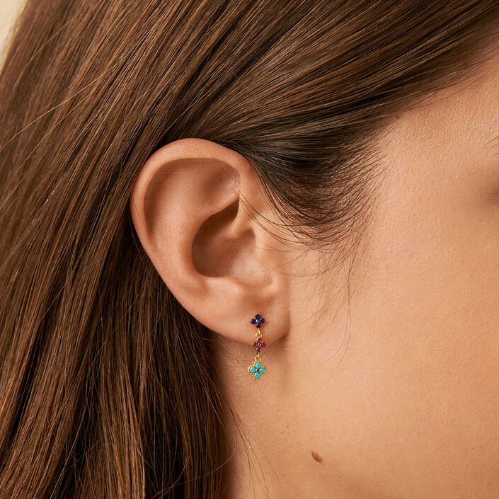 Long earrings BELOVED - Multicolor / Gold - All jewellery  | Agatha