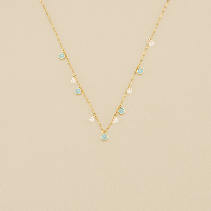 Choker necklace CYCLADES - Turquoise / Gold - All jewellery  | Agatha
