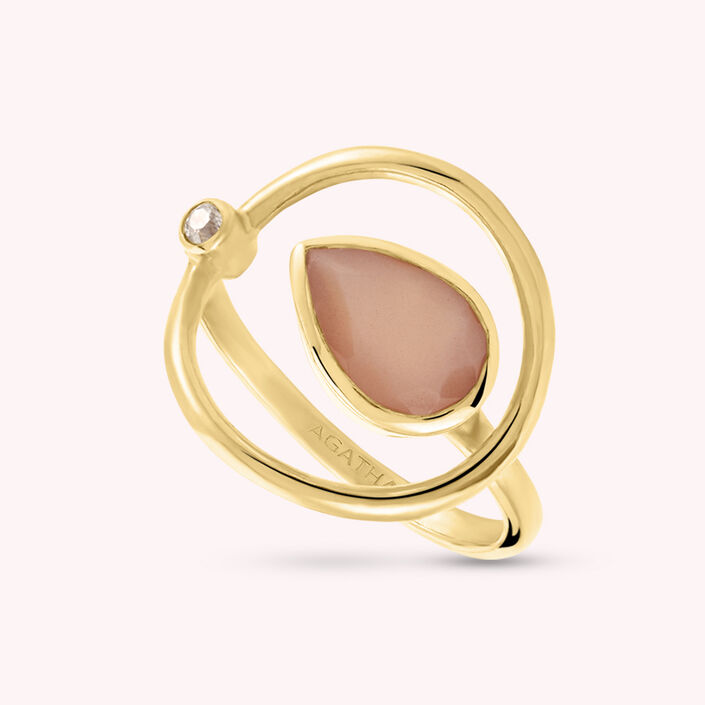 Thin ring NUANCEE - Pink / Gold - All jewellery  | Agatha