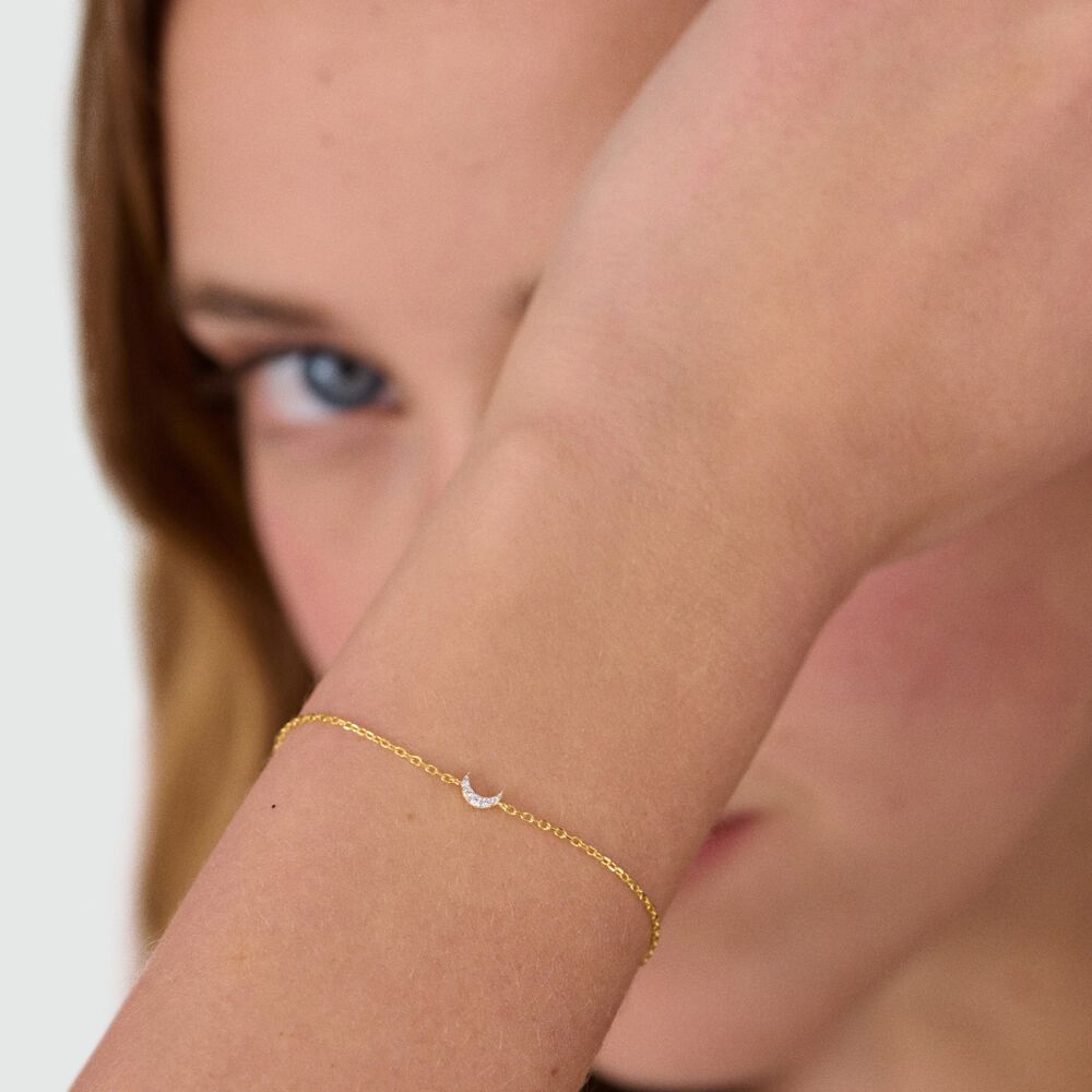 Link bracelet MAHINA - Crystal / Golden - Bracelets  | Agatha
