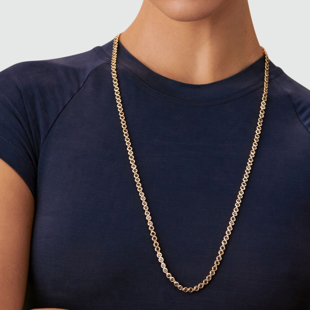 Long necklace ADAMAS - Grey / Gold - Jewellery  | Agatha