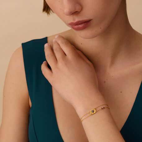 Link bracelet DIAMONDS - Gold / Gun - Bracelets  | Agatha