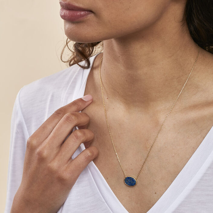 Mid-length necklace ATMA - Lapis/ blue - All jewellery  | Agatha
