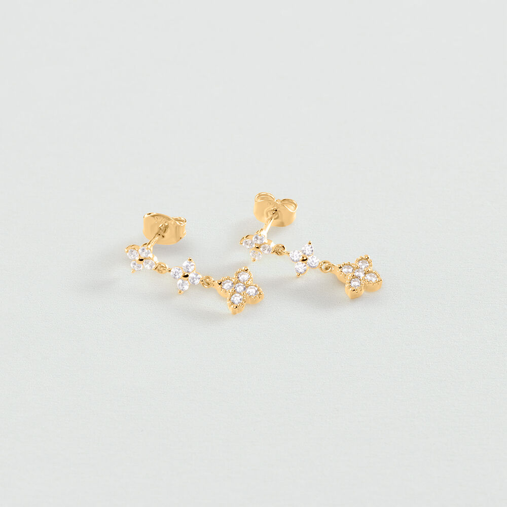 Long earrings BELOVED - Crystal / Golden