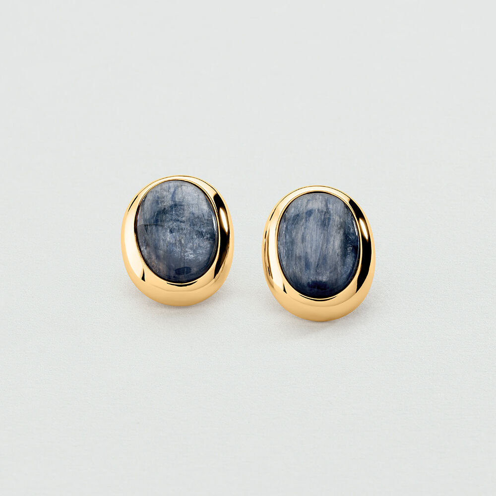 Clip earrings LA RIVIERA - Blue / Gold - Clip earrings  | Agatha