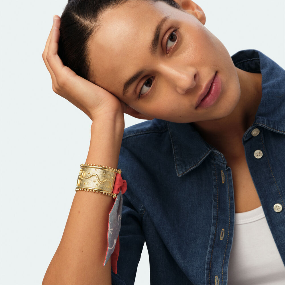 Cuff PANGEA - Golden / Multicolor - Bracelets  | Agatha