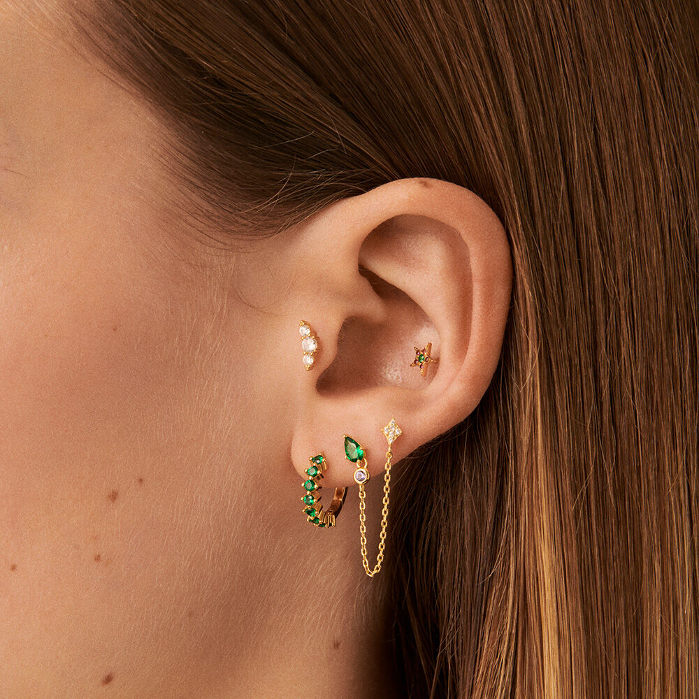 Piercing stud ASTRA - Purple / Gold - Jewellery  | Agatha