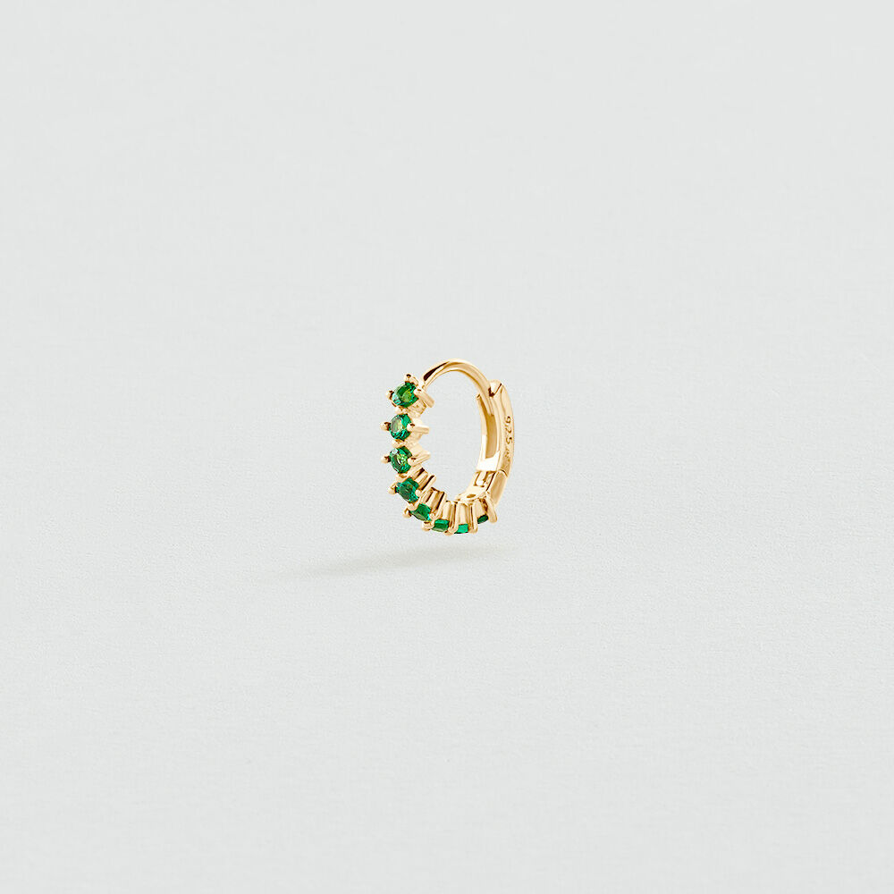 Hoops MIX & MATCH - Green / Golden - Earrings  | Agatha
