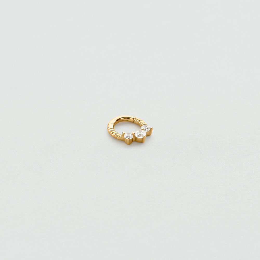 Hoop piercing MIX & MATCH - Crystal / Golden - Genuine silver  | Agatha